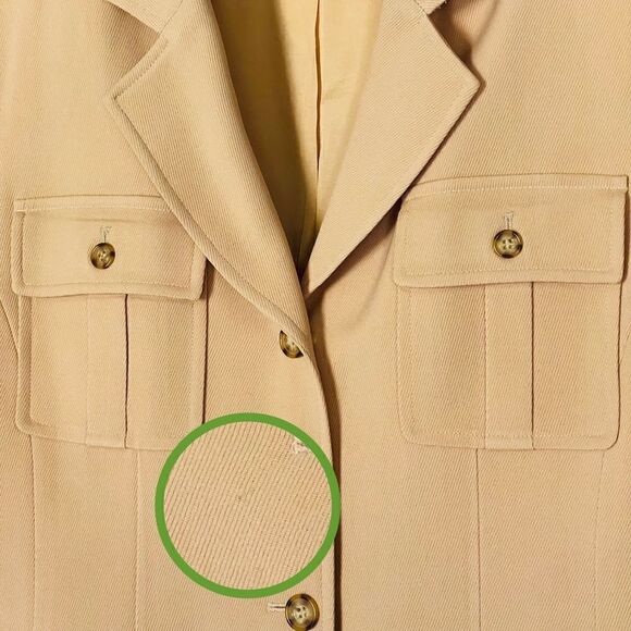 Vintage Kasper&Co. ASL Camel Single Breasted Flap Pocket Lined Wool Blazer - Picture 16 of 16